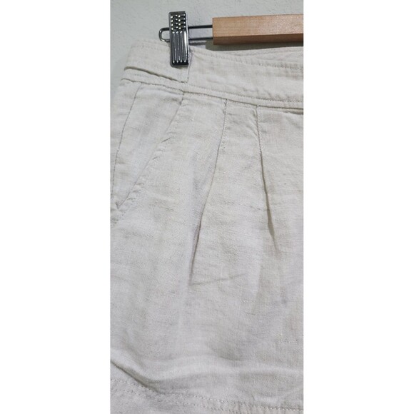 Santorini Linen Shorts Women’s Size 6 Cuffed Wide Leg Drawstring Beige Coastal - Picture 3 of 11